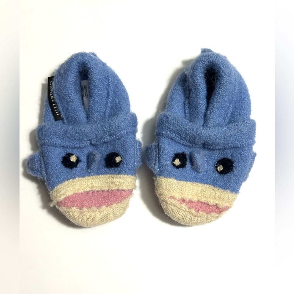 Garnet Hill Shark Baby Slippers